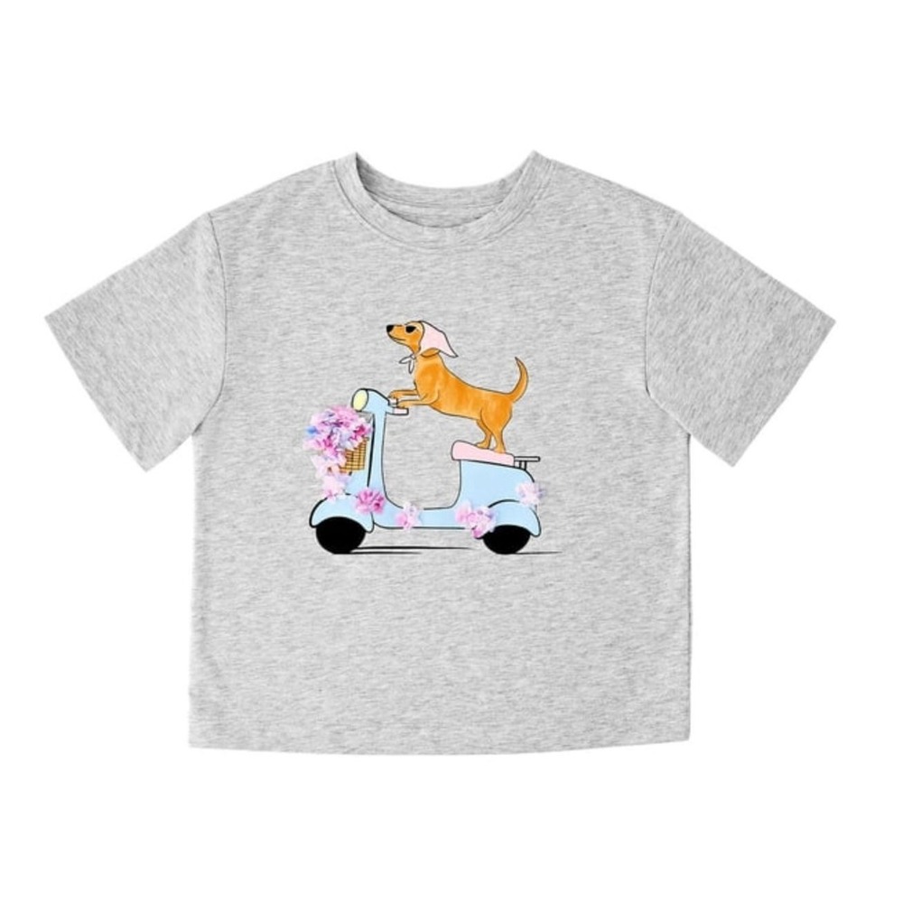 Member's Mark Girls Dog Moped Graphic Tee - M (7/8)